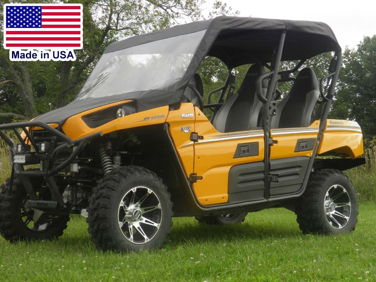 VINYL WINDSHIELD and ROOF for Kawasaki Teryx 4 - Puncture Proof - Soft Top