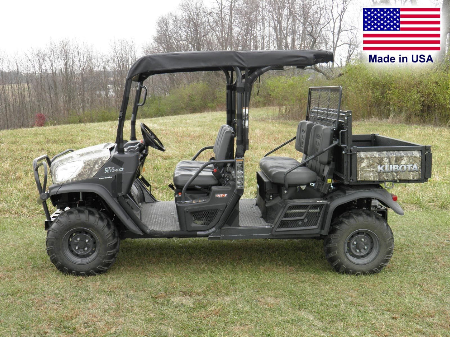 Kubota RTV X1140 HARD WINDSHIELD and Roof Combo - Soft Top - Canopy - Commercial