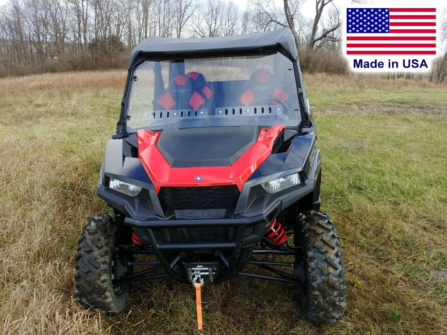 HARD WINDSHIELD and ROOF for Polaris General 4 - Crew - Soft Top - Polycarbonate