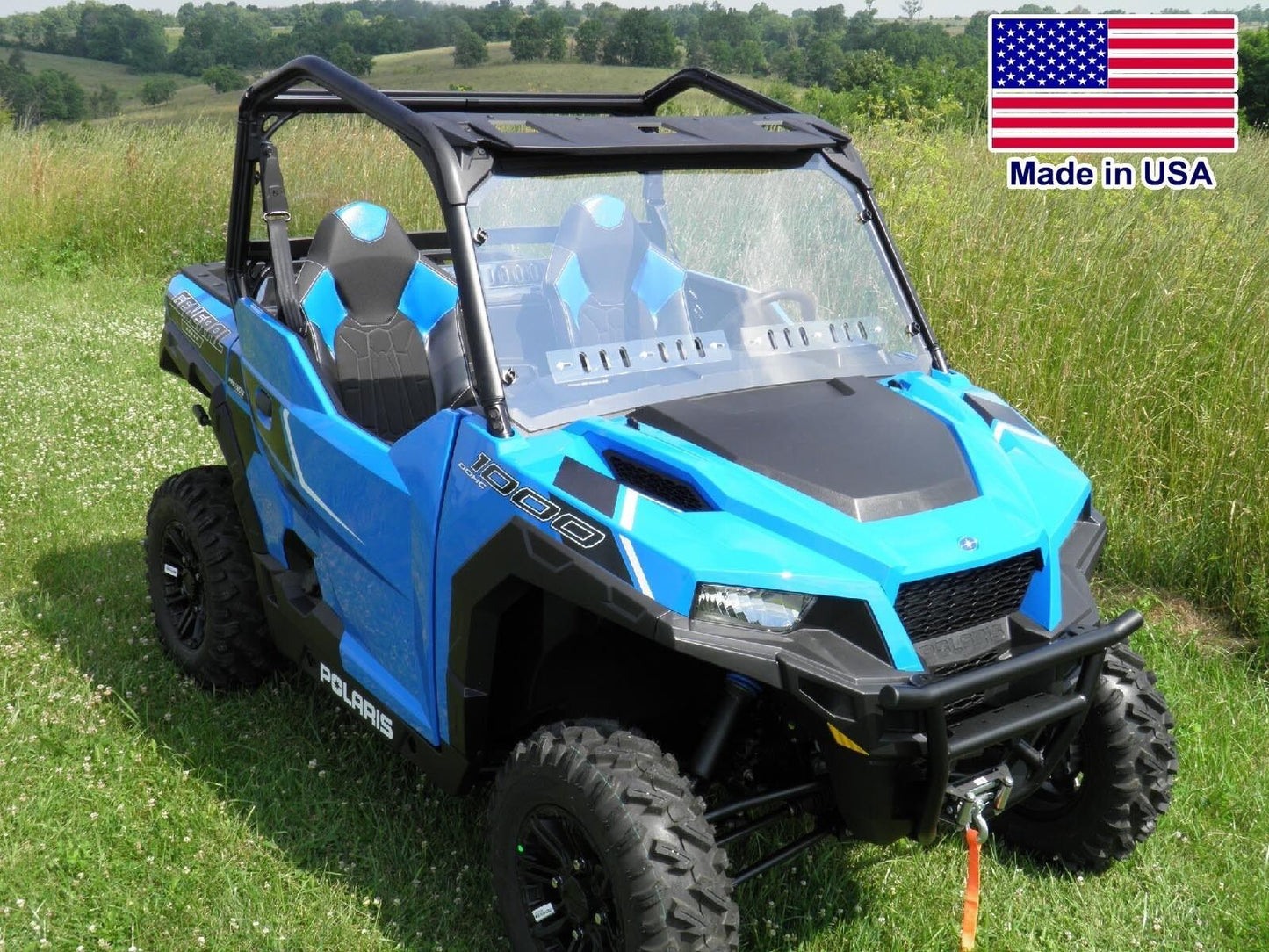 HARD WINDSHIELD for Polaris General - Withstands Highway Speeds - Polycarbonate