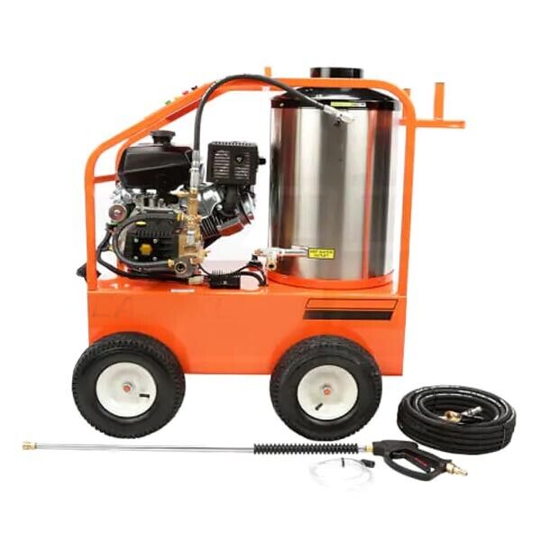 Hot Water Gas Pressure Washer - 4000 PSI - 3.5 GPM - Electric Start - 14 HP