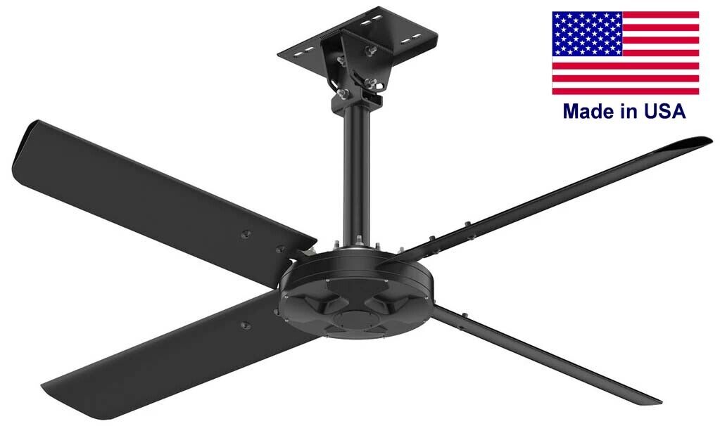 10 ft Ceiling Fan - HVLS - 2,500 Sqft - 120 Volts - 1 Ph - 5/8 HP - Direct Drive