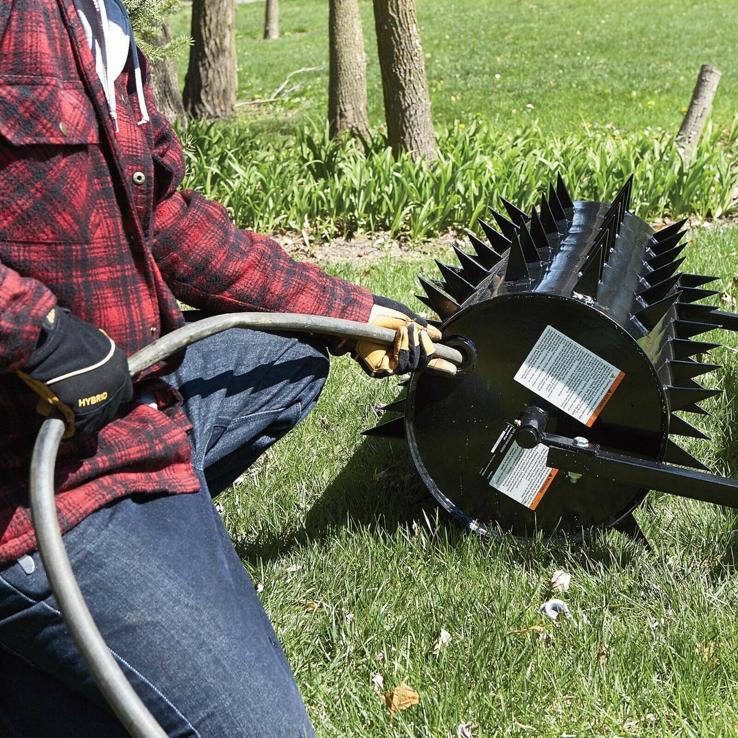 36" Spike Aerator - Drum - 300 lbs Capacity - 78 Spikes - 2.5" Penetration