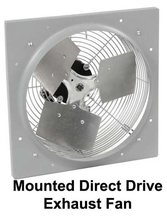 10" Exhaust Fan - 680 CFM - 120 V - 1 Phase - 1/12 HP - 3 Speed - Direct Drive