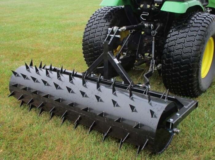 60" Spike Aerator- 3 Pt - CAT 1 - 126 Spikes - Pull Behind - 393 lbs Capacity