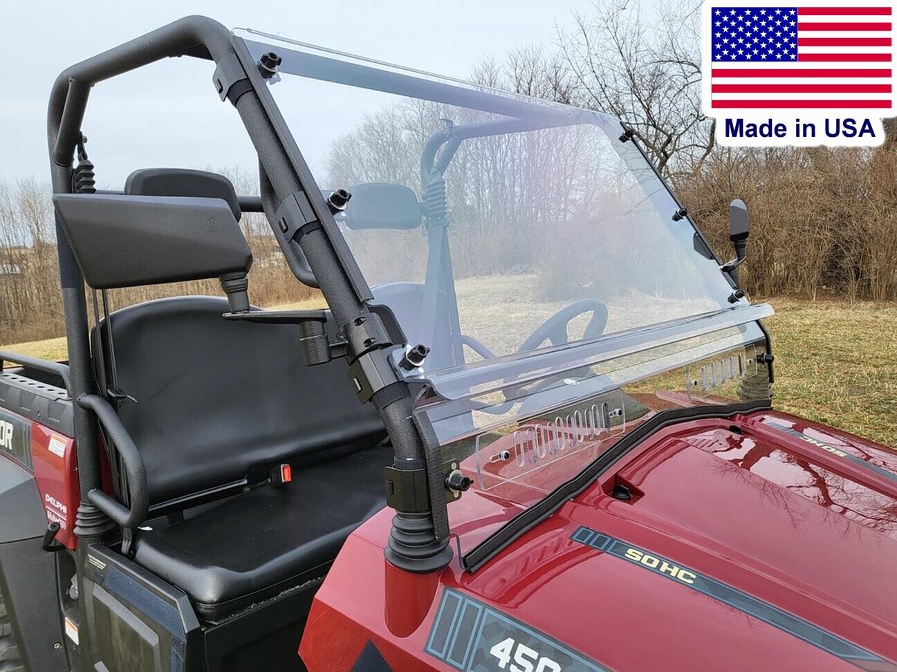HARD WINDSHIELD for HiSun Sector 450 / 550 / 750 - Vented - Polycarbonate