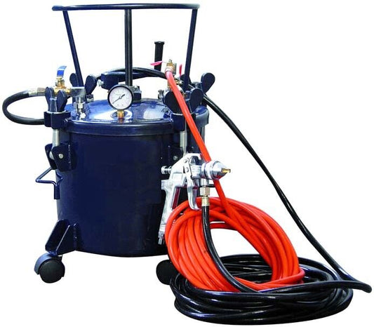 Air Compressor Pressure Pot - 5 Gallons - Tank - Spray Gun - Hoses - 80 PSI Max