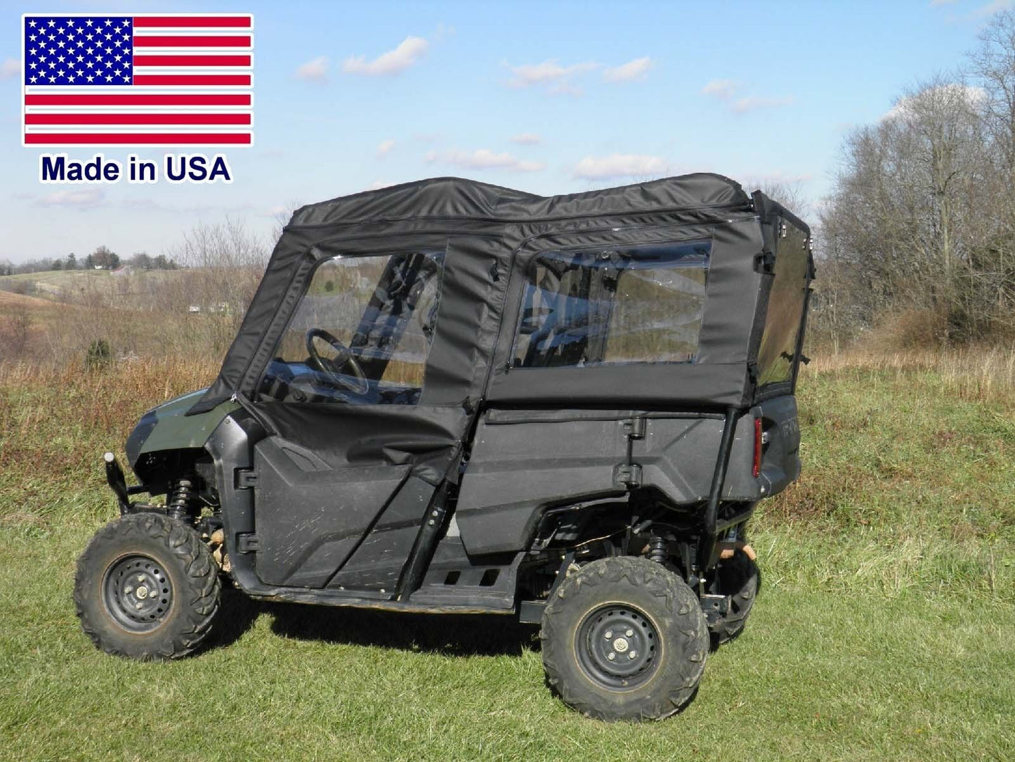 Honda 700-4 Full Enclosure - Vinyl Windshield, Roof, Doors, & Rear Window
