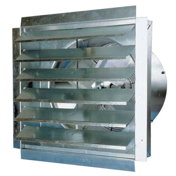 24" Commercial Exhaust Fan & Shutters- 4100 CFM - 4.35 Amps - 115 Volt - 1 Speed