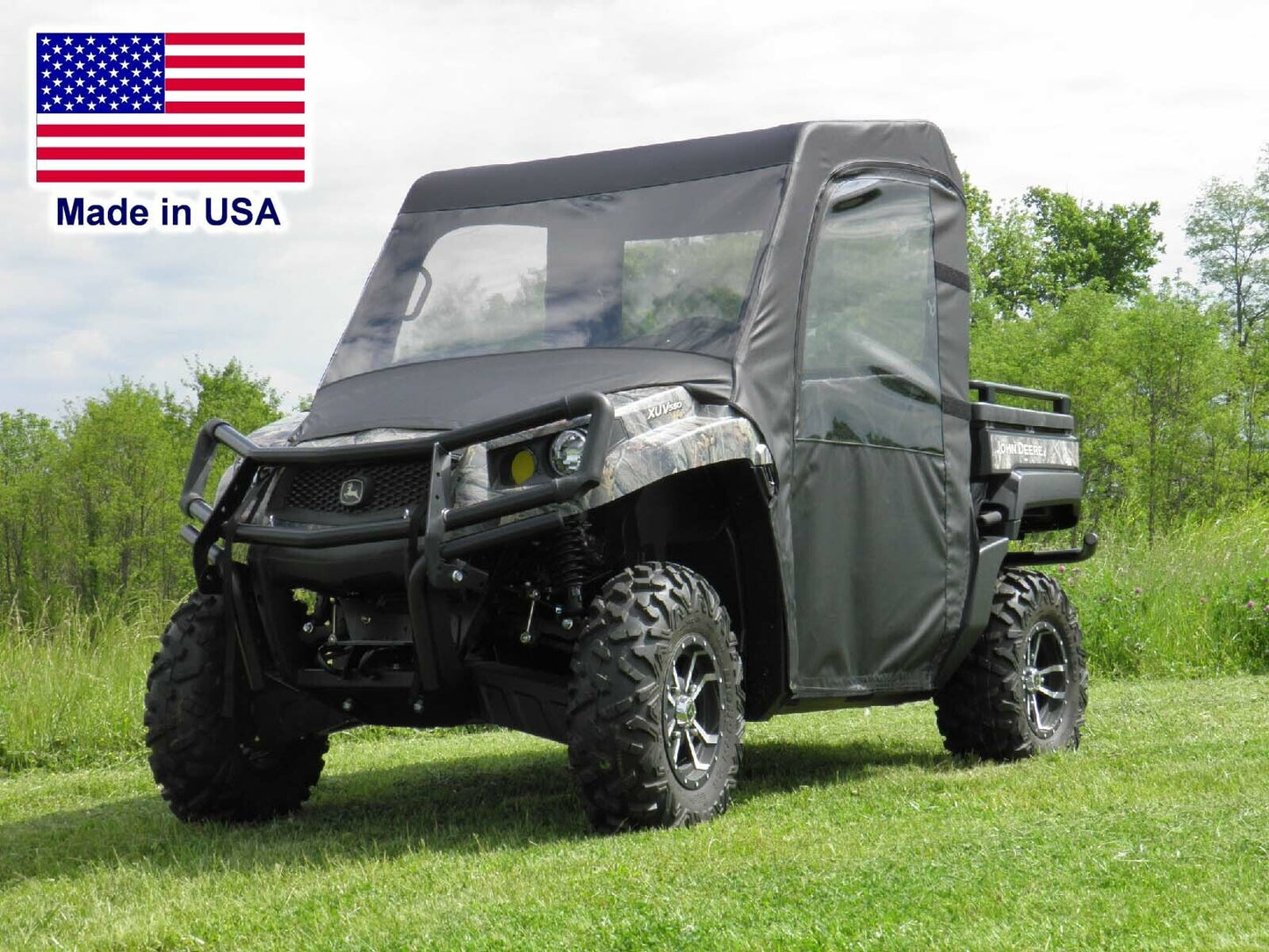 66" SNOW PLOW & FULL ENCLOSURE for John Deere Gator XUV - VINYL Windshield Model