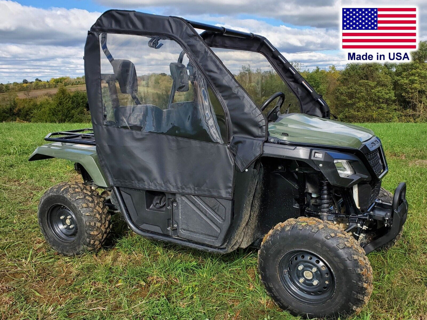 Doors and Rear Window for Honda Pioneer 500 - Soft Material - Vinyl Windows
