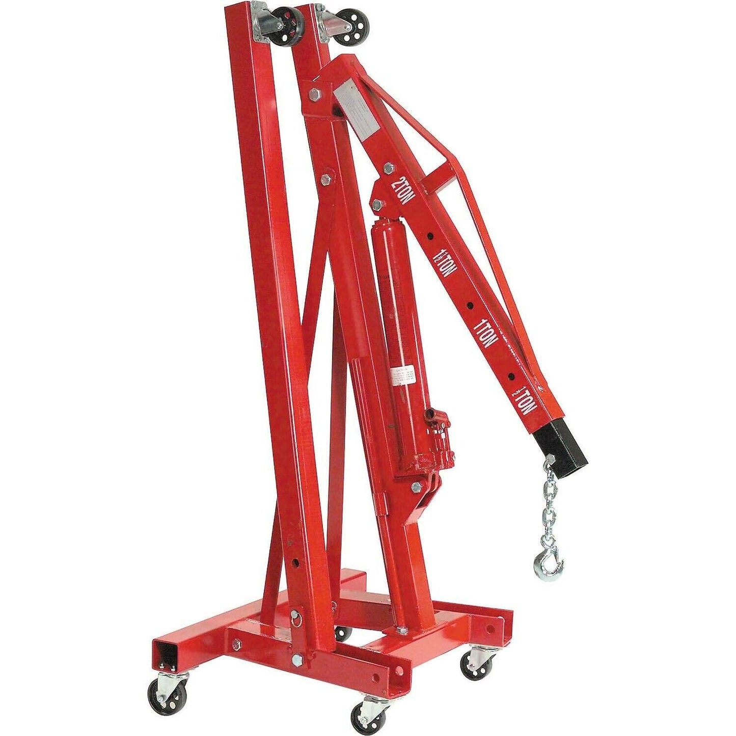 Floor Crane - 4000 lbs Capacity - 2 Ton - Straight Boom - Manual Hydraulic Pump