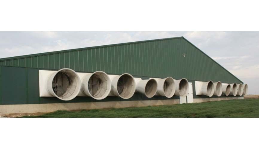 36" Fiberglass Exhaust Fan - 9,640 CFM - 115/230V - S Steel Blade & Poly Shutter