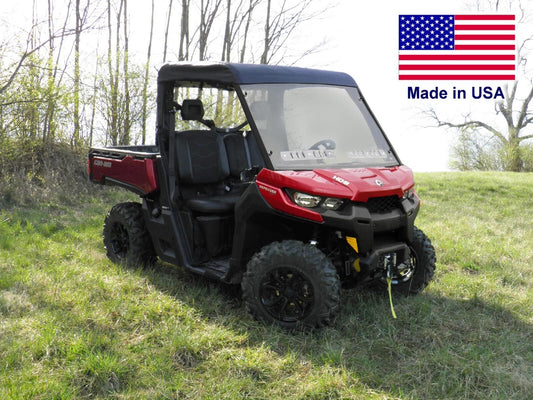 Can Am Defender Partial Cab Enclosure - HARD WINDSHIELD - Roof - Rear Window