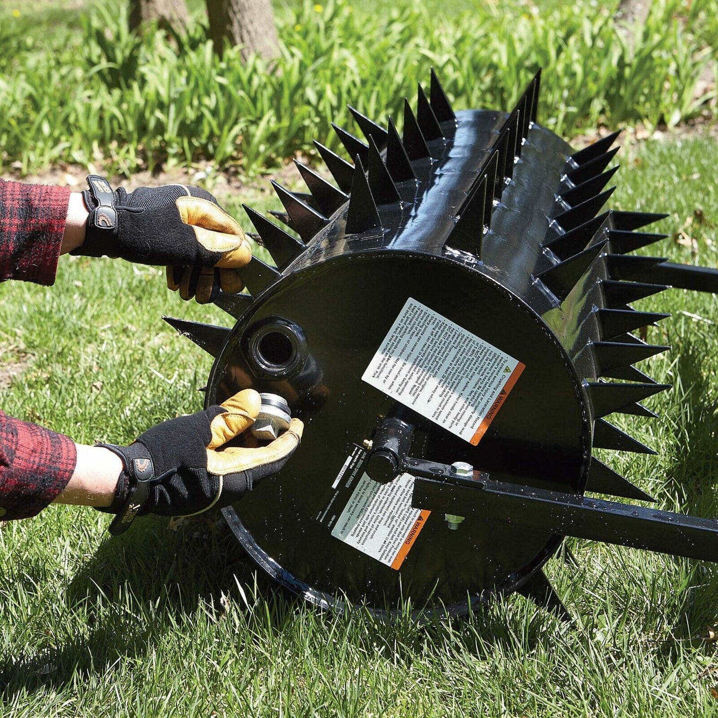 36" Spike Aerator - Drum - 300 lbs Capacity - 78 Spikes - 2.5" Penetration