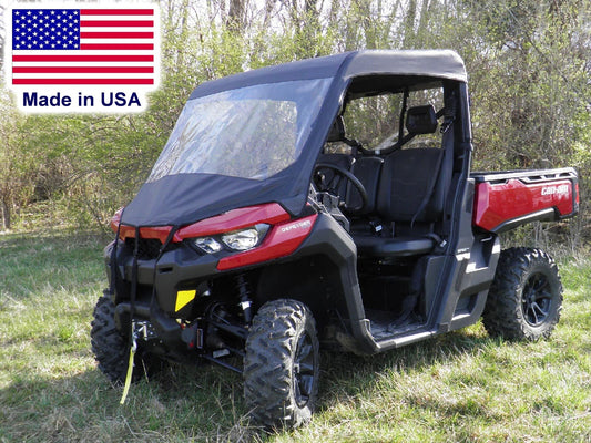 Can Am Defender Partial Cab Enclosure - VINYL WINDSHIELD - Roof - Rear Window