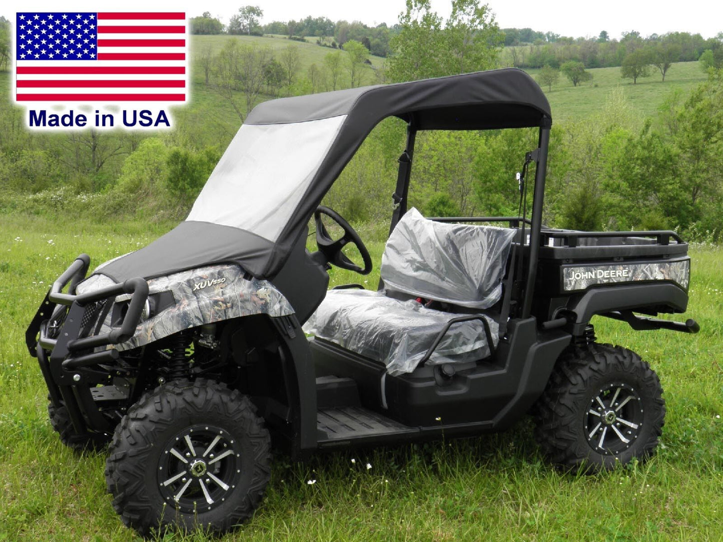 VINYL WINDSHIELD & ROOF for John Deere Gator XUV 550/560/590 - Soft Top
