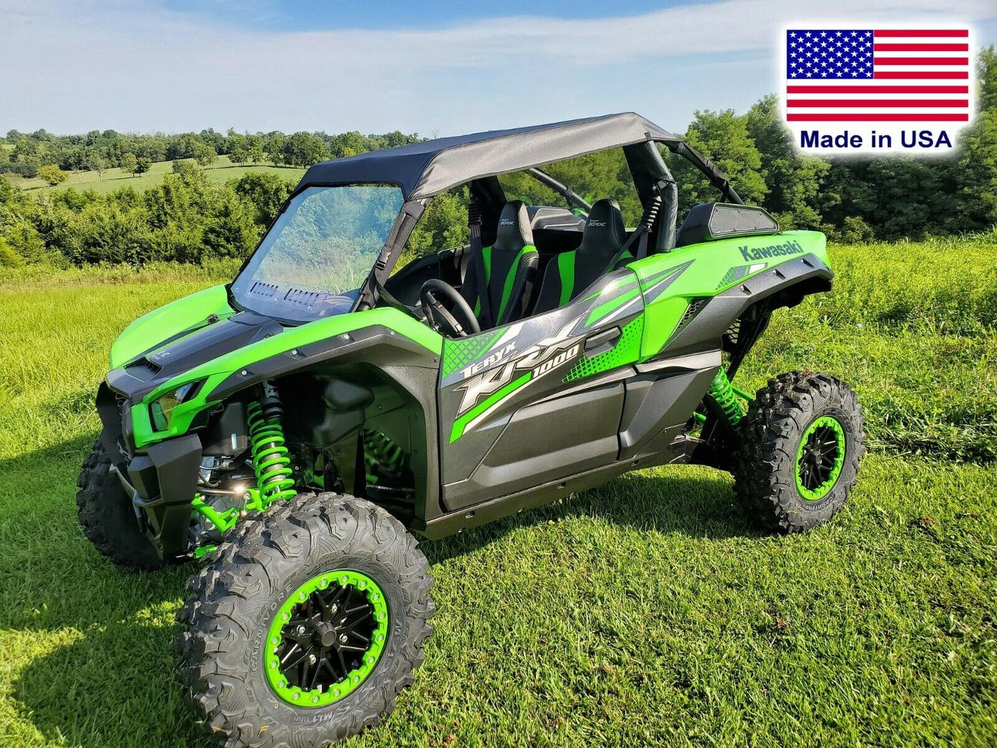 HARD WINDSHIELD & ROOF for Kawasaki Teryx KRX - Canopy - Soft Top - Heavy Duty