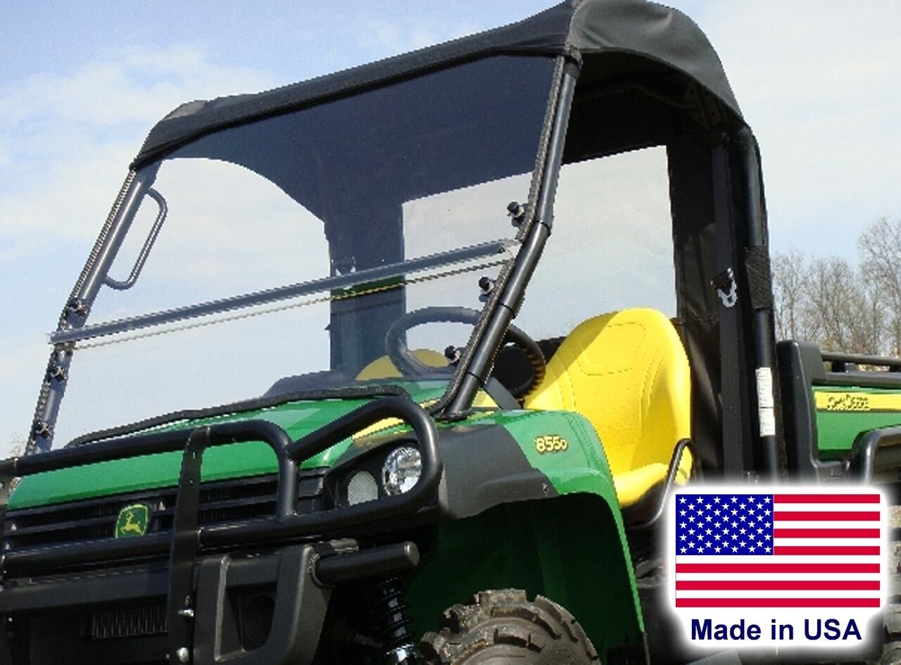 HARD WINDSHIELD and ROOF COMBO for John Deere TS TX & Turf Gator - Soft Top