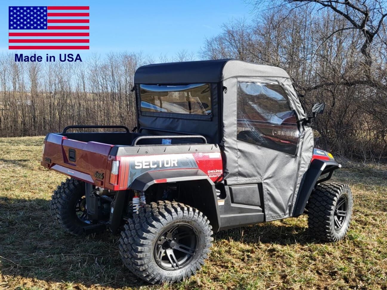 FULL ENCLOSURE for Hisun Sector - Hard Windshield, Roof, Doors, & Rear Window