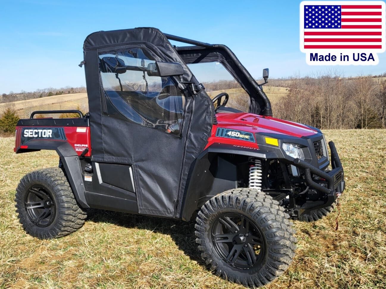 DOORS & REAR WINDOW for HiSun Sector 450 / 550 / 750 - Soft Material