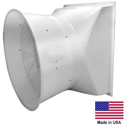 36" Fiberglass Exhaust Fan - 9,640 CFM - 115/230V - S Steel Blade & Poly Shutter
