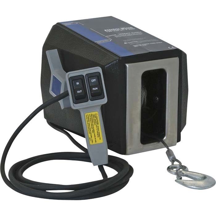 Electric AC Winch & Remote Control - 1200 Lbs - 120 Volt - 189:1 - Free Spooling