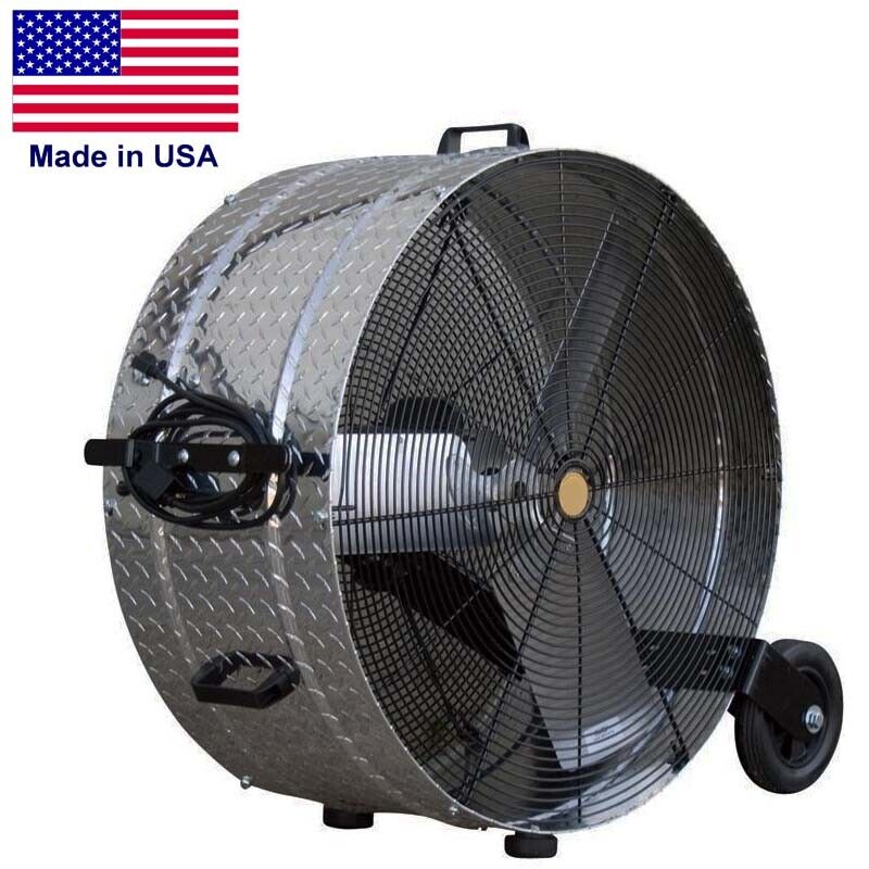 42" PORTABLE DRUM FAN - 14,440 CFM - 115 Volts - 2 Speed - BELT DRIVEN - Wheels
