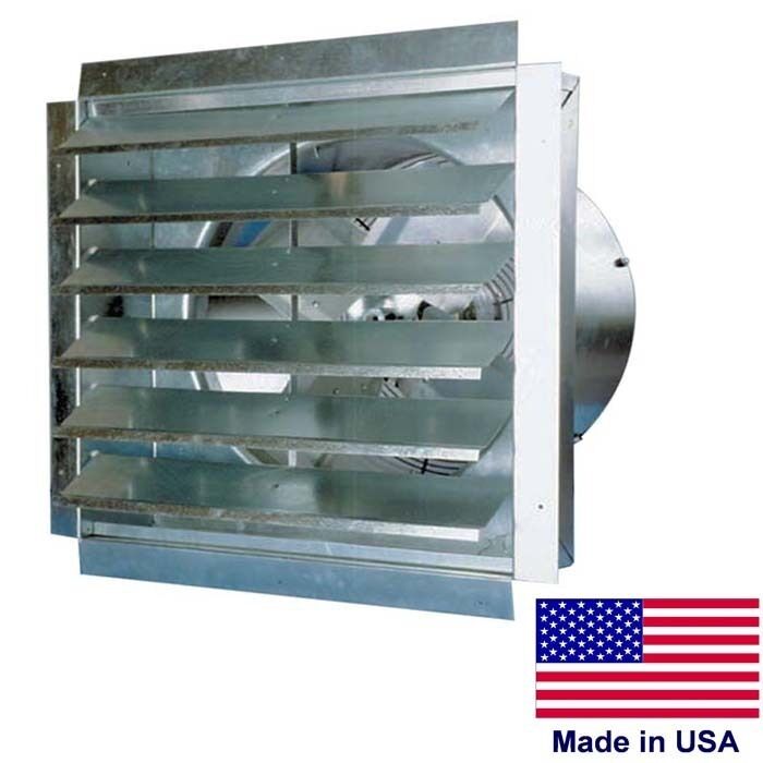 18" Exhaust Fan & Shutter - 3000 CFM - 1100 RPM - 5.34 Amp - 115 Volts - 1 Phase