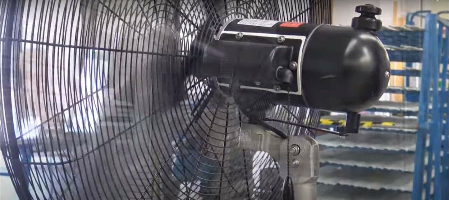 24" Oscillating Pedestal Fan - 7435 CFM - 120 Volts - 3 Speed - Indoor & Outdoor