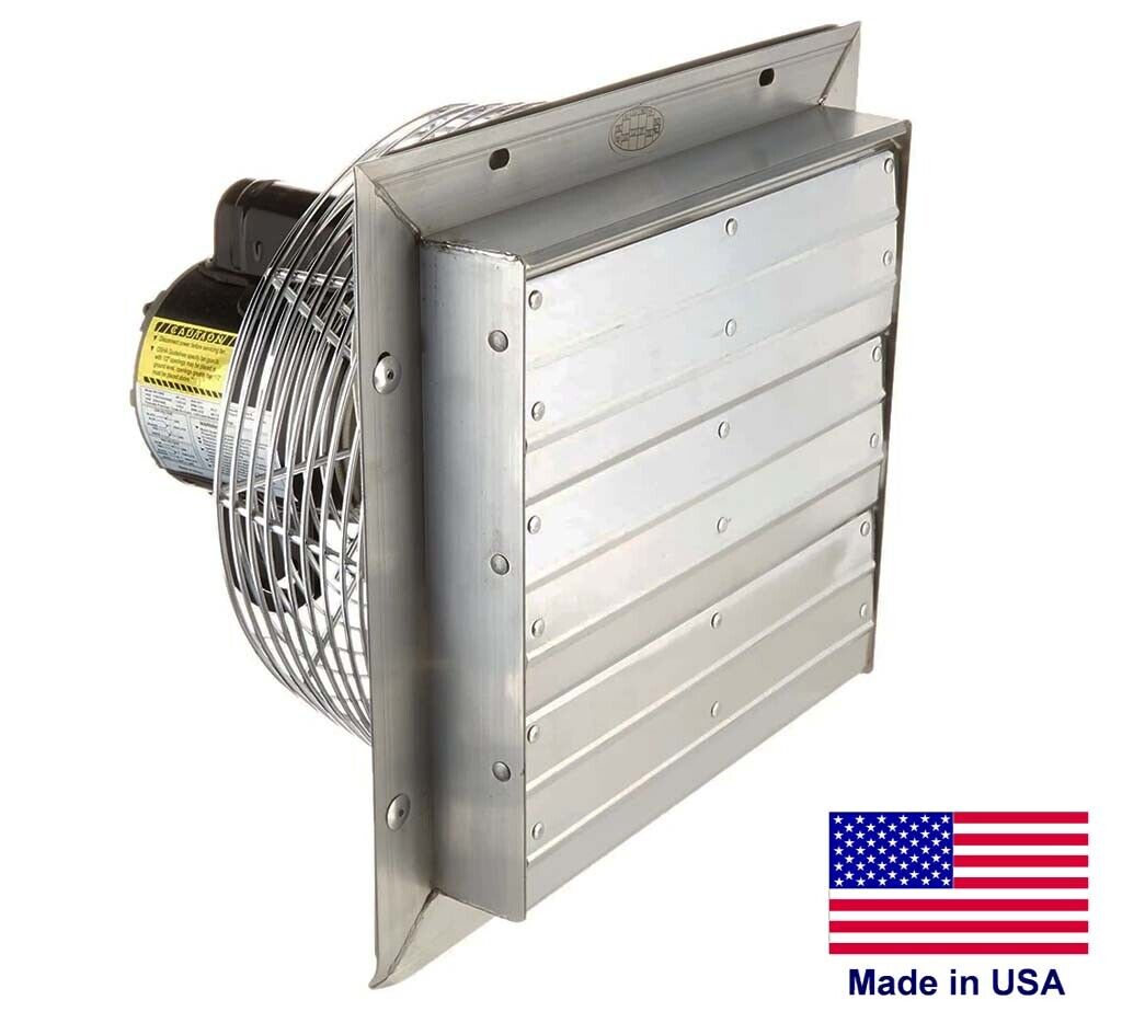 24" Shutter Exhaust Fan - 5850 CFM - 115 V - 2 Speed - Direct Drive - Aluminum