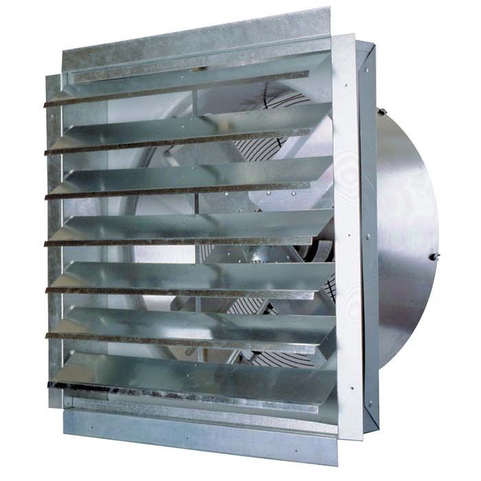 30" Exhaust Fan & Shutters- 5500 CFM - 6.3 Amps - 120 Volts - 1 Speed - 1/2 HP