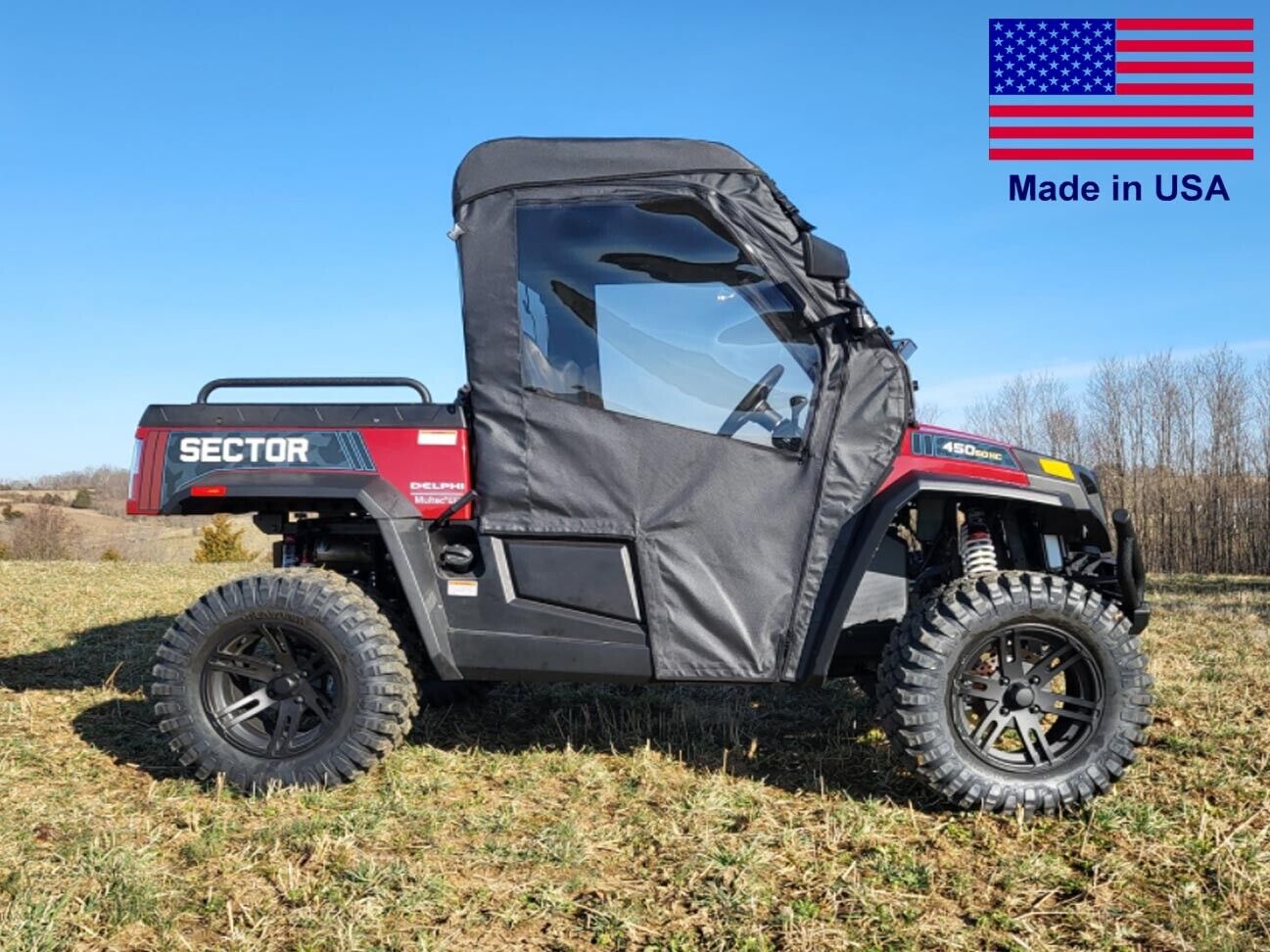 FULL ENCLOSURE for Hisun Sector - Hard Windshield, Roof, Doors, & Rear Window