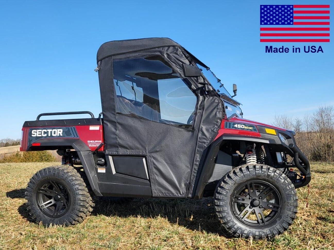 FULL ENCLOSURE for Hisun Sector - Hard Windshield, Roof, Doors, & Rear Window