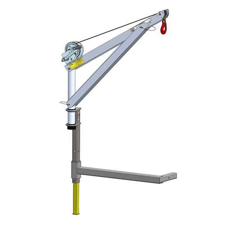 Truck CRANE & Receiver Hitch - 20ft Strap - 700 lbs Capacity - 4ft Boom - Manual