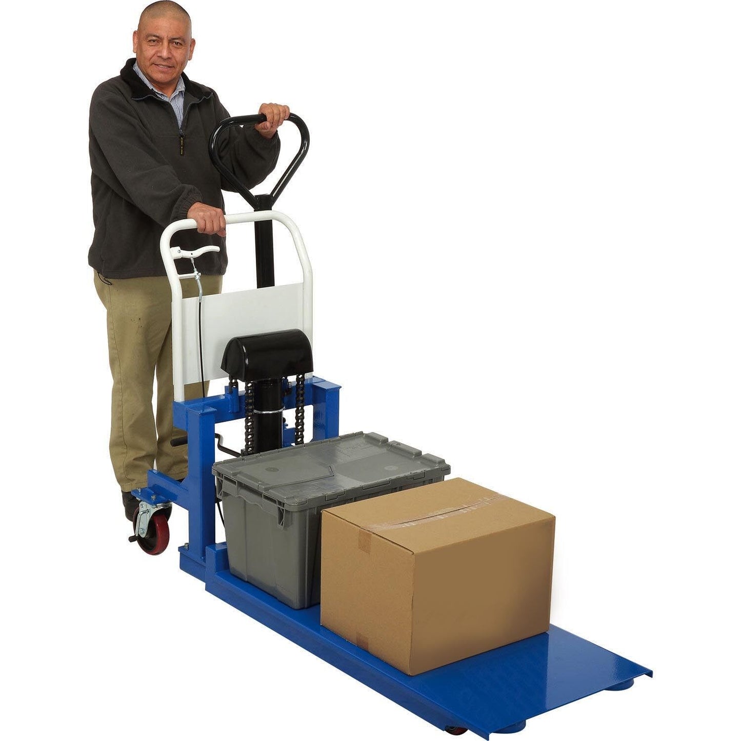 PALLET JACK & LIFT - Foot Operated - 2200 lbs Cap - 44" x 20" Fork - 33" Raised