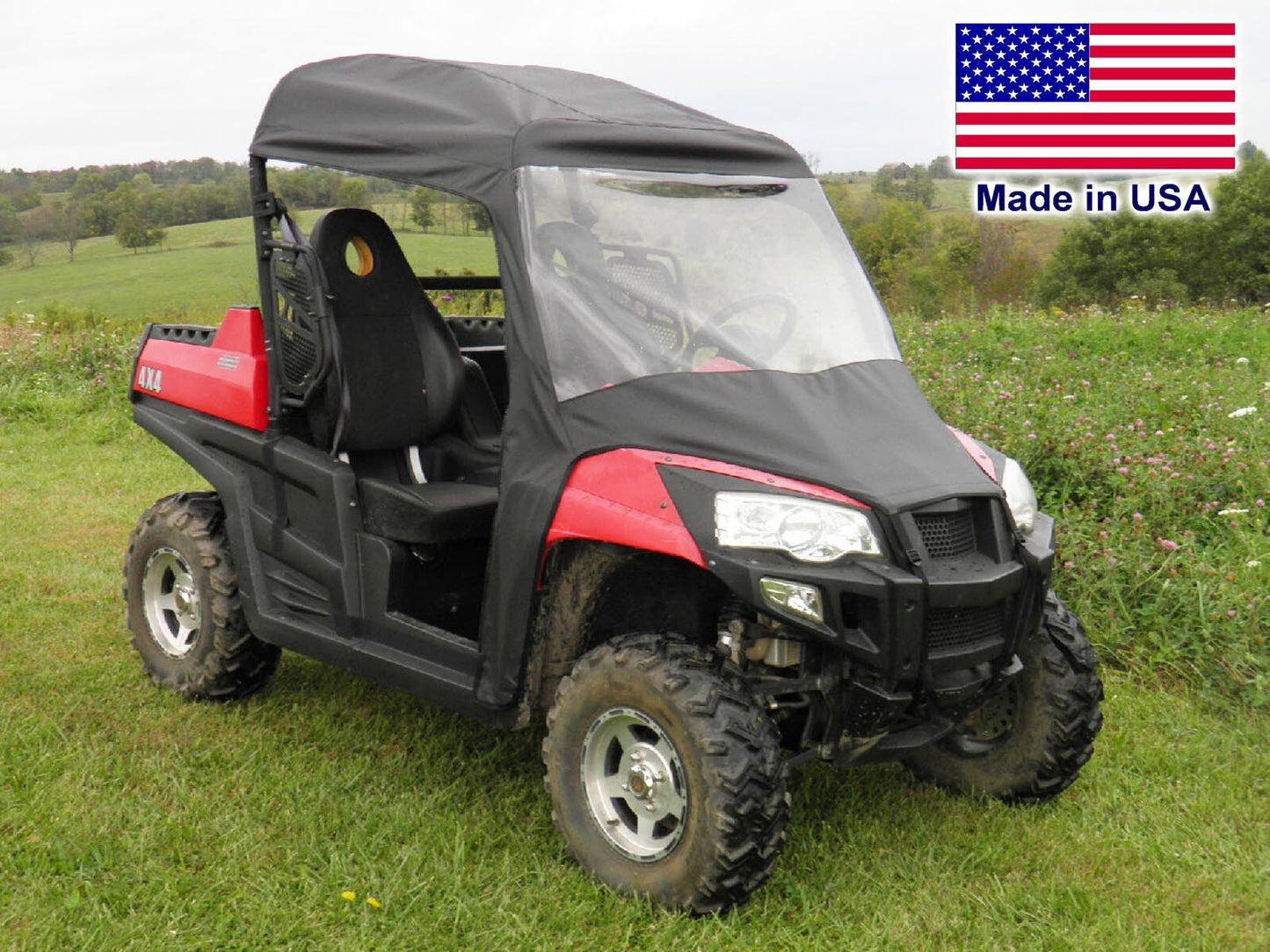 Mini Enclosure for HiSun Massimo 800 - Vinyl Windshield, Roof and Rear Window