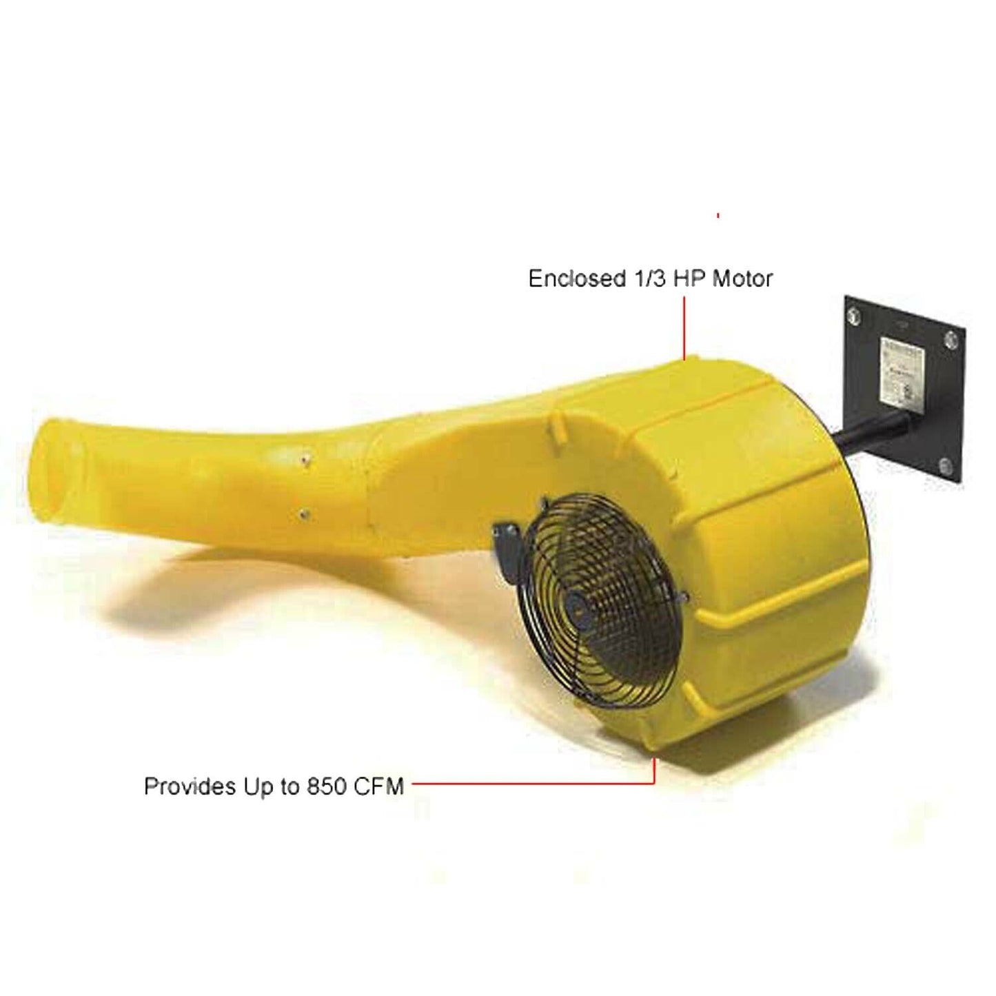 DOCK FAN - 1,200 CFM - 1/2 HP - 115 Volts - 1 Phase - Wall Mounted - 80 ft Throw