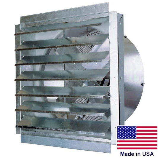 30" Exhaust Fan & Shutters- 5500 CFM - 6.3 Amps - 120 Volts - 1 Speed - 1/2 HP