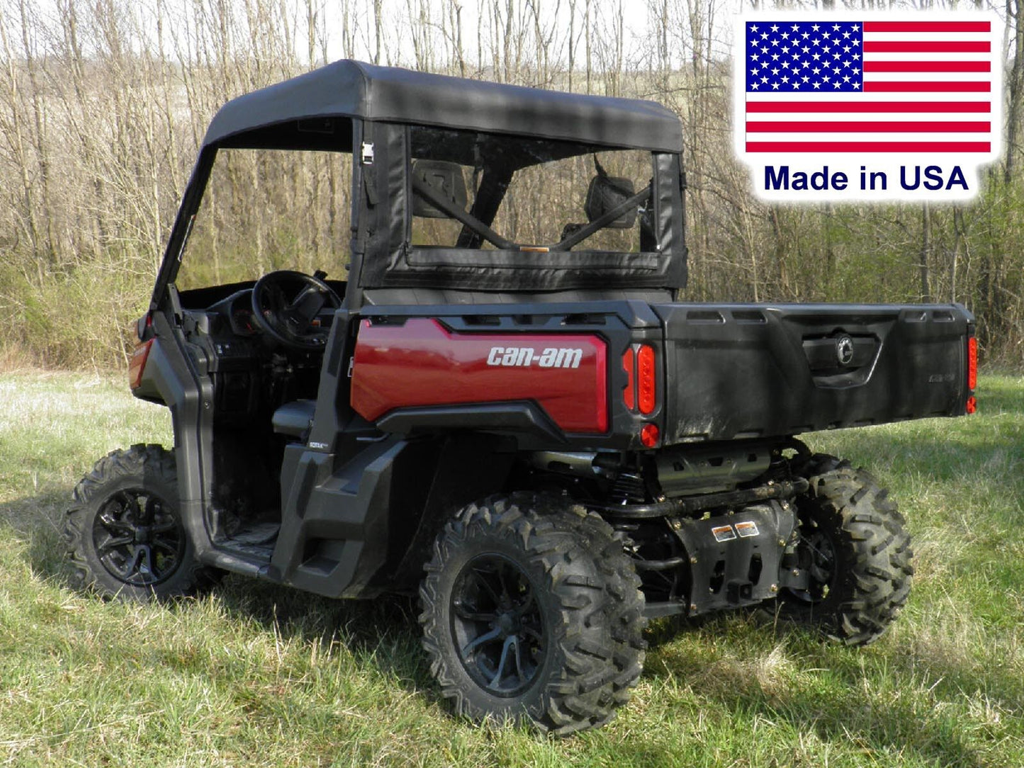 Can Am Defender Partial Cab Enclosure - VINYL WINDSHIELD - Roof - Rear Window