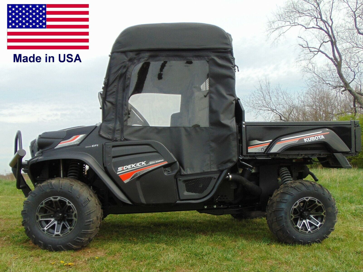 Full Enclosure for Kubota SIDEKICK XG850 - VINYL WINDSHIELD, Doors, Roof, & Rear
