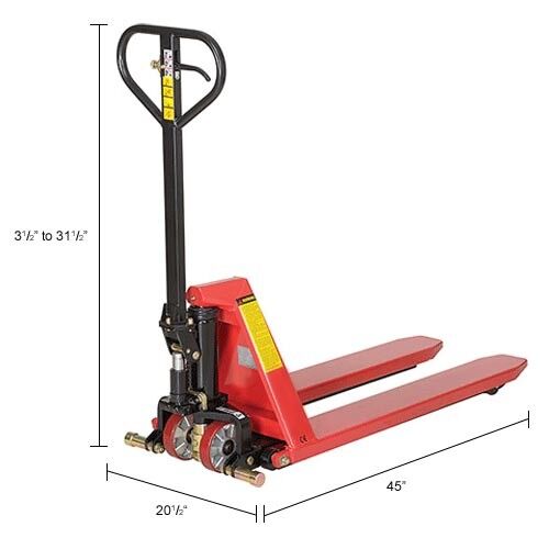 PALLET JACK & LIFT COMBO - 2200 lbs - Skid Lift - 20"x45" Platform - 31" Raised