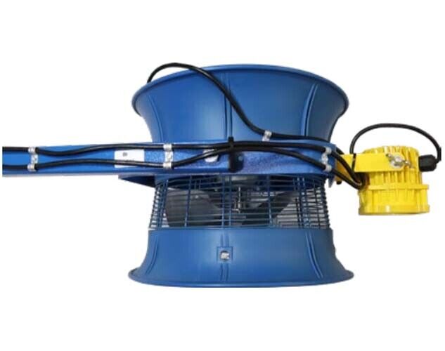 18" Loading Dock FAN & Light - 3,800 CFM - 115 Volt - 2,700 sqft - 80 ft Throw