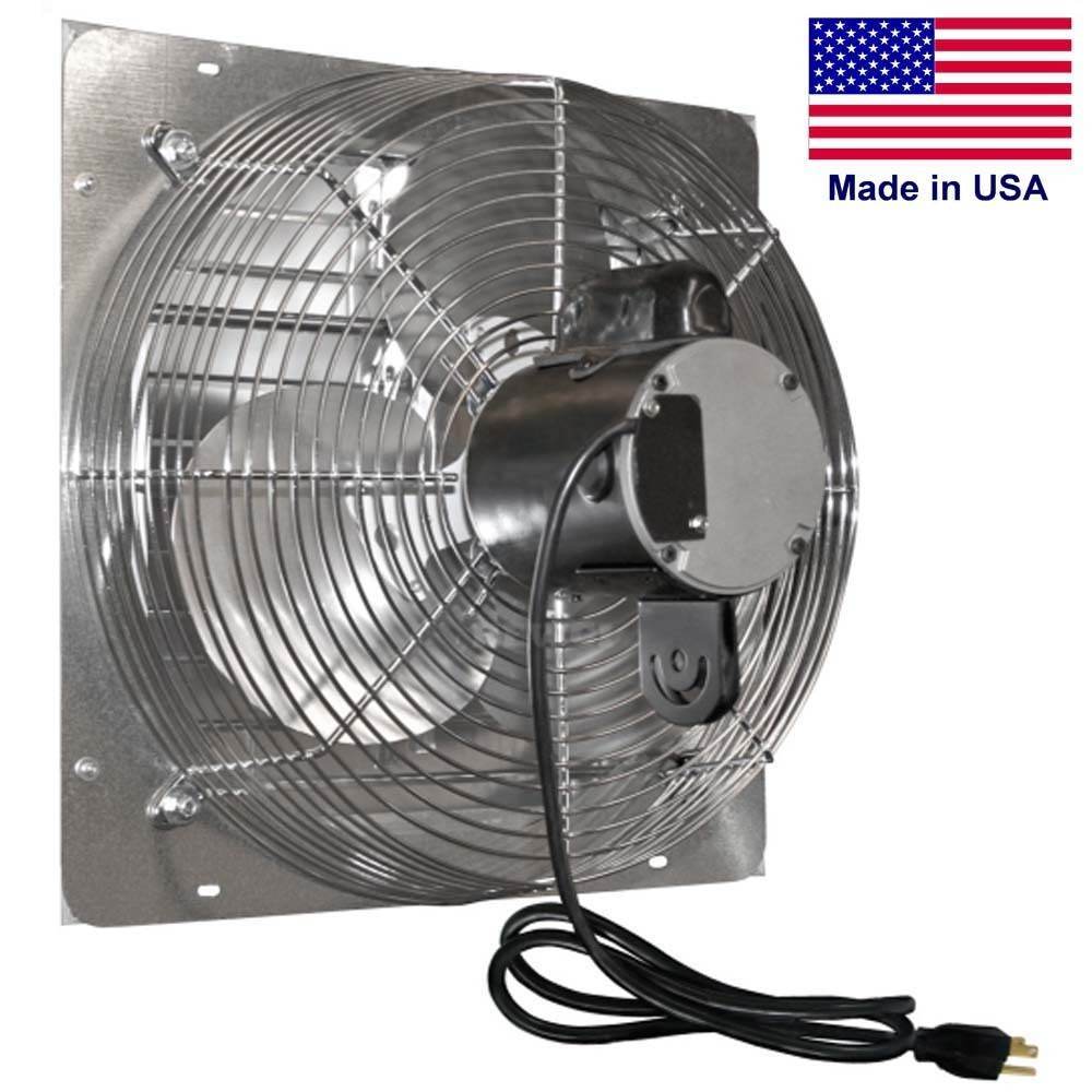 12" Shutter Exhaust Fan - 970 CFM - 115 Volt - 1/10hp - 1 Ph - Variable - Direct
