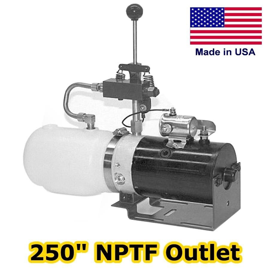 Hydraulic DC Power Unit - Manual 3 Way Valve - 1.36 Qt - Pump, Motor, Reservoir