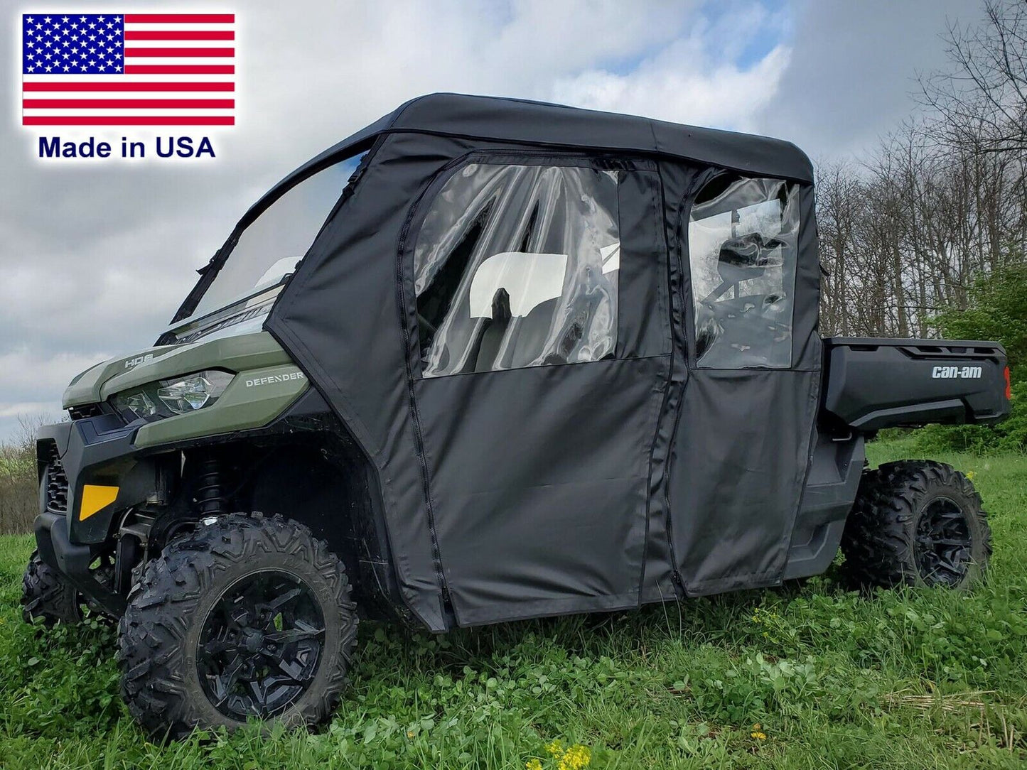 Can Am Defender Max Full Enclosure - HARD WINDSHIELD, Roof, Doors, & Rear Window