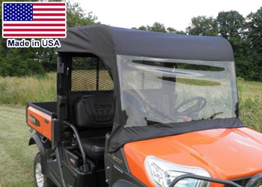 ROOF & VINYL WINDSHIELD for Kubota RTV X1120D/X900 - Soft Material - Heavy Duty