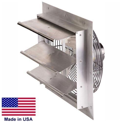 18" Exhaust Fan - Shutter Mount - 115 Volts - 1/4 HP - 2,590 CFM - Alum - 1 PH