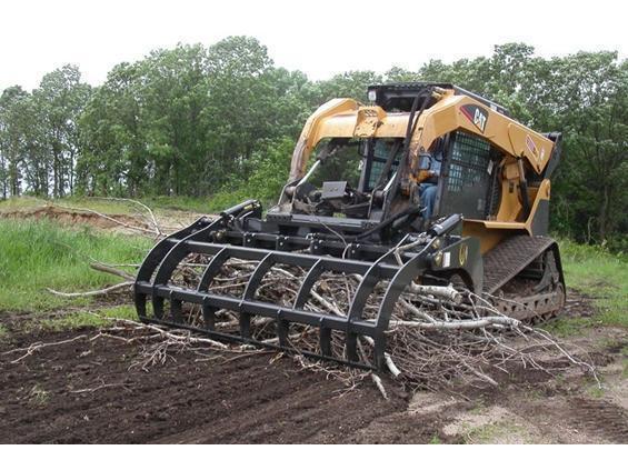72" Log, Brush & Rock Grappler for Skid Steer - 3000 Hydraulic Cylinder T1 Steel