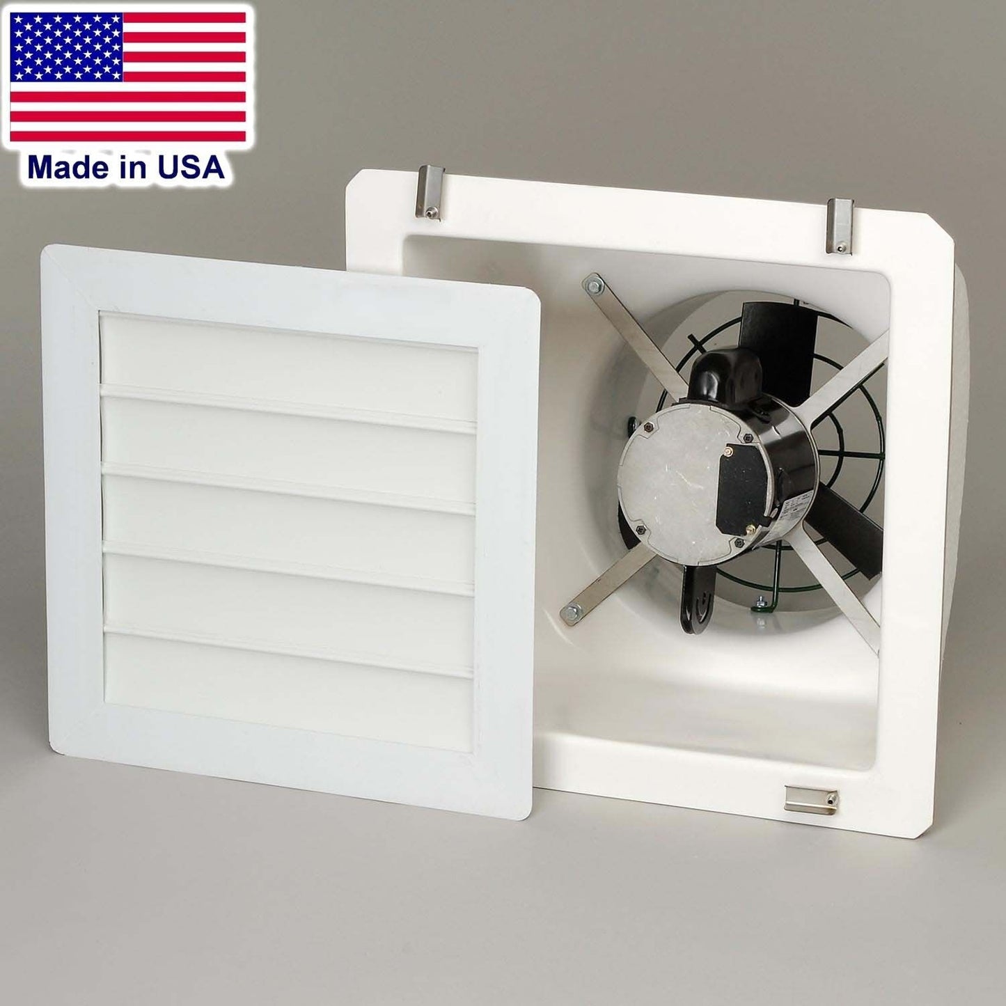 12" Fiberglass Exhaust Fan - 1,858 CFM - 115/230V - 1 Ph - Poly Blades & Shutter